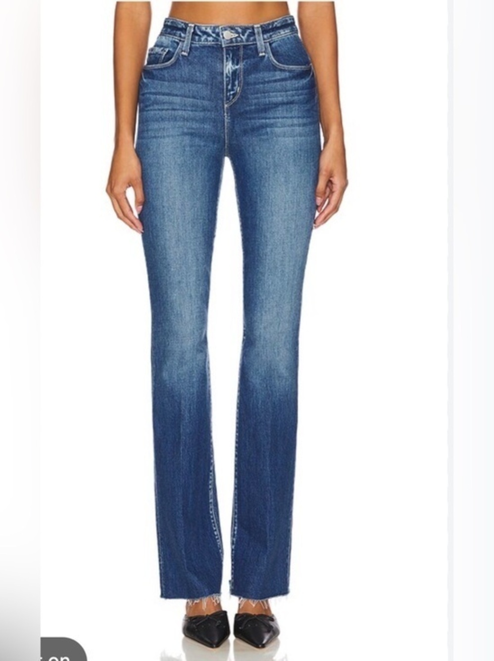 L’AGENCE Ruth High Rise Straight Jeans Stockton Raw Hem Size 25 NWOT Revolve